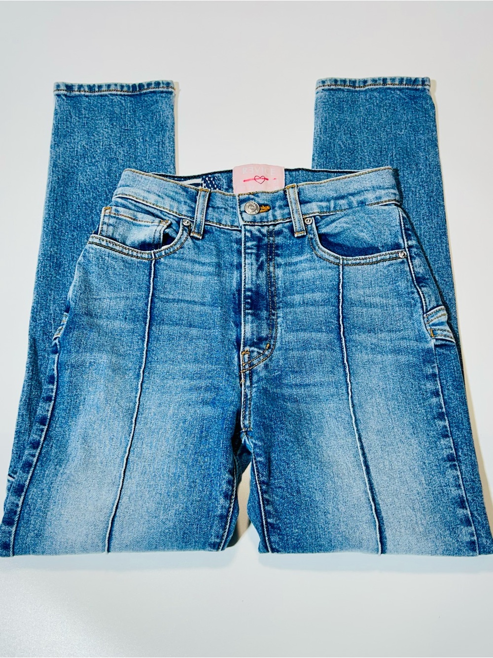 REVICE jeans High Rise Star Bottom jeans medium wash women size 25 - Picture 2 of 10